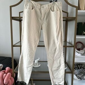MOTHER Women's Off-White Straight Leg Jeans